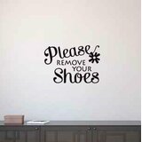 LARGE PREMIUM MATT "Please remove your shoes" home wall art sticker