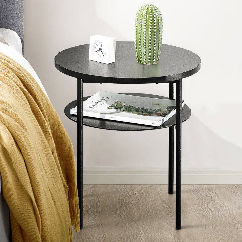 Mellow Aida Round Multipurpose End Side Table Black Wayfair