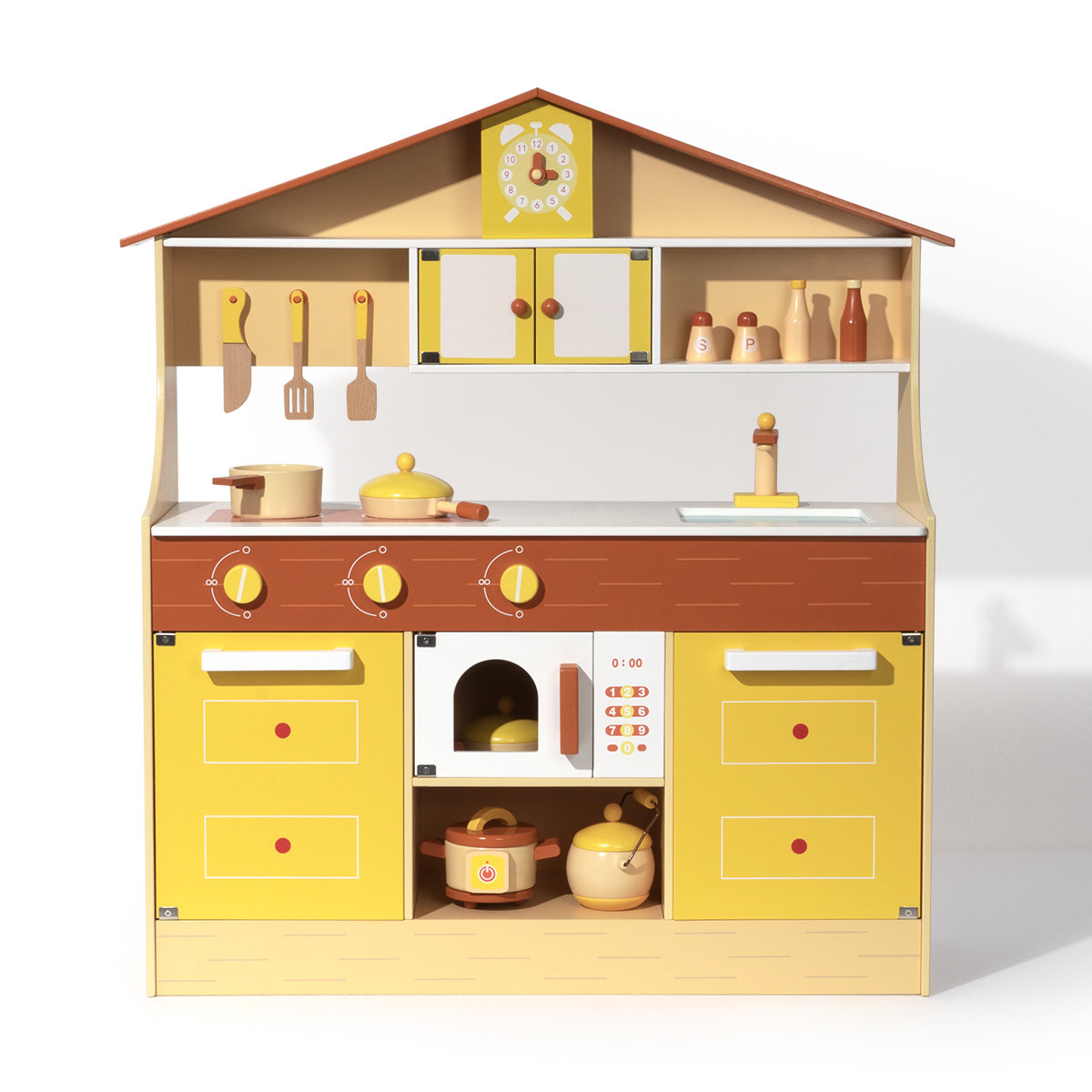Colorfullavie Wooden Play Kitchen Set For Kids Toddlers Pretend Play Toy Gift For Girls Boys Aged 3 Years Old And Up Wayfair