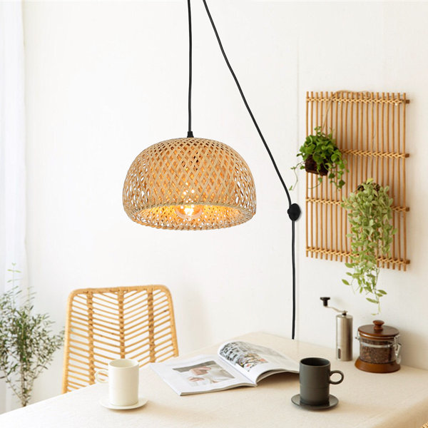Lamp Shade Wood Woven Hang Lantern Light Room Dinning Bar Spa Home Decor DIY 