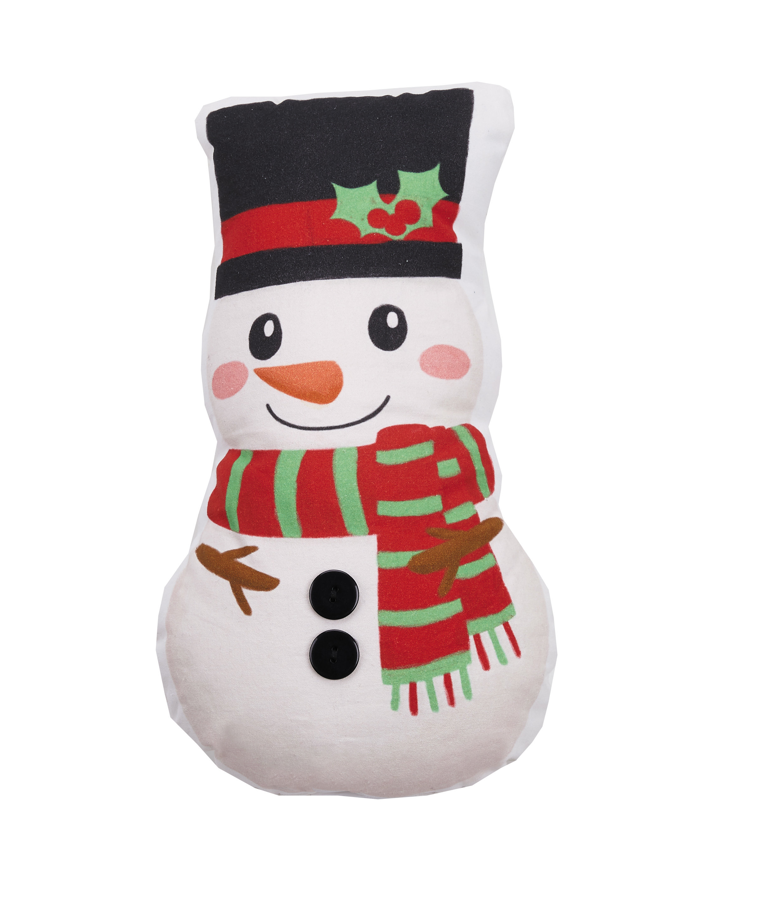 The Holiday Aisle Flatt Snowman Shaped Cotton Throw Pillow Wayfair