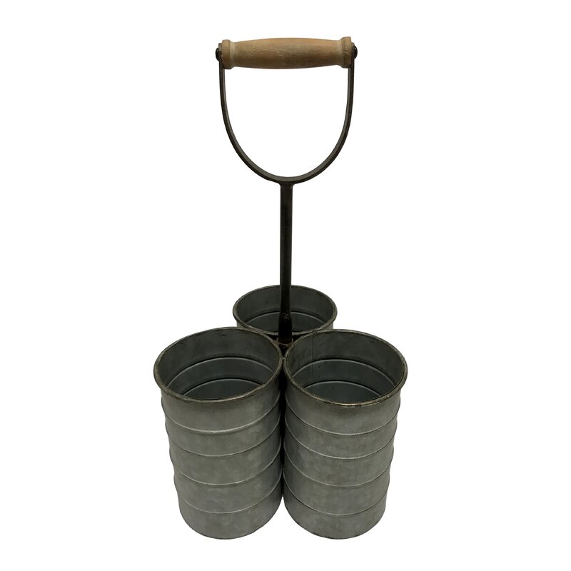 August Grove Triple Cylinder Metal Bucket
