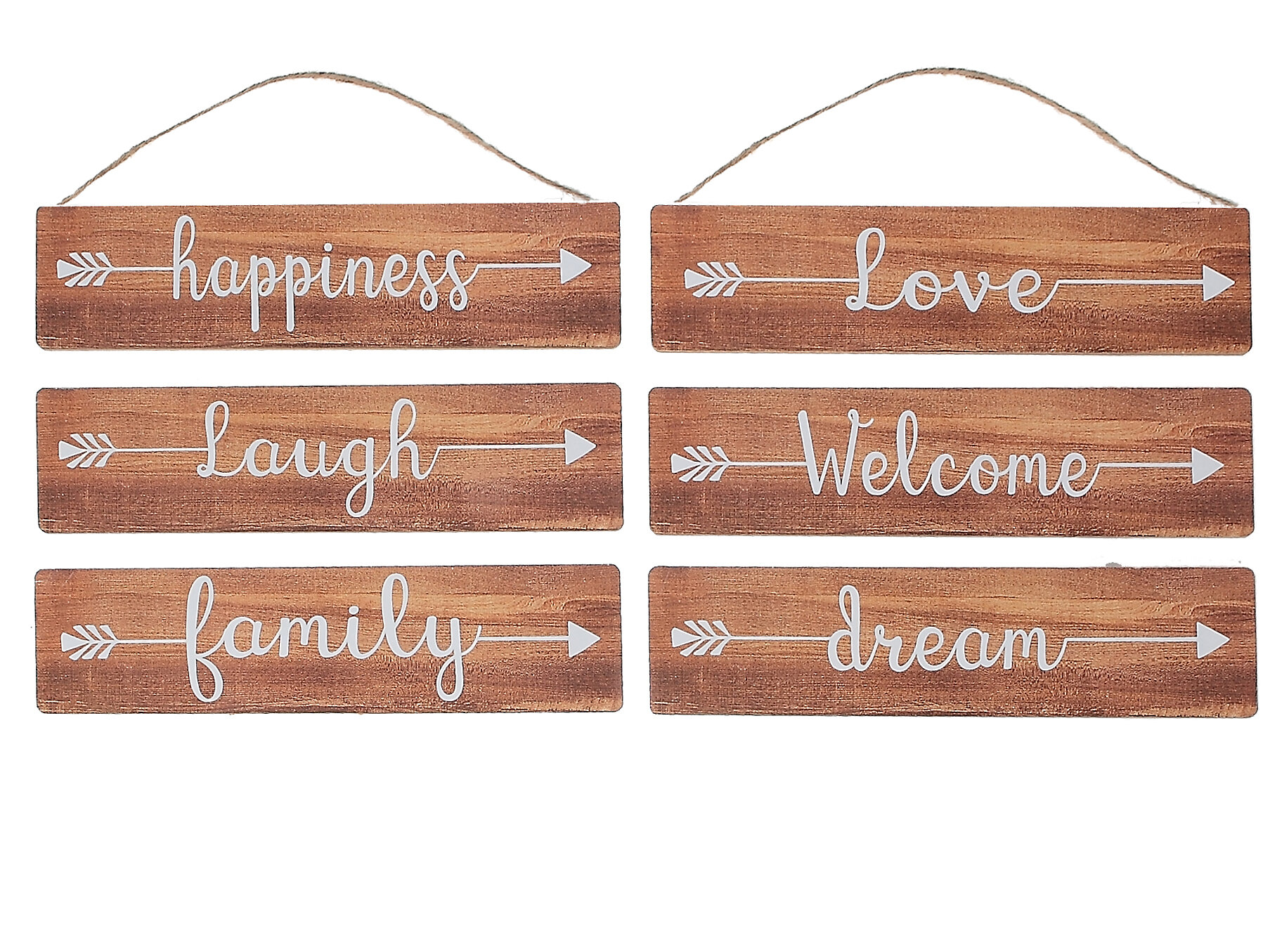 Trinx Inspirational Wood Plaques (Arrow English) (Asstd) | Wayfair