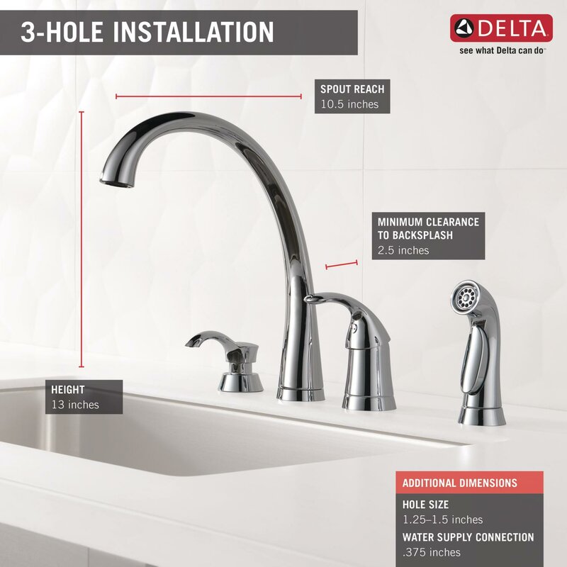4380 Sd Dst Delta Pilar Single Handle Kitchen Faucet With Side