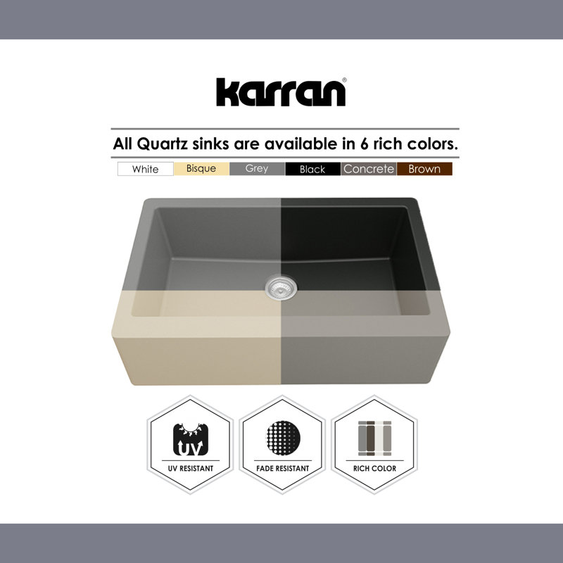 Karran Quartz 34 X 22 Double Basin Drop In Kitchen Sink Wayfair