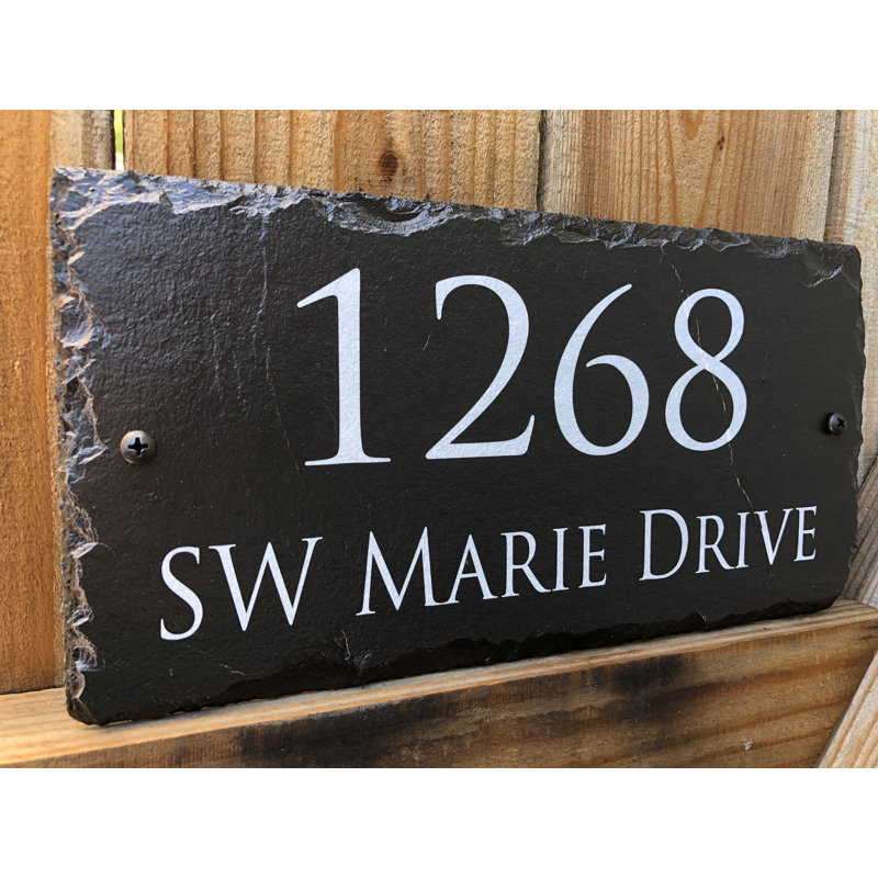 SassySquirrelInk Personalized Home 2-Line Wall Address Plaque & Reviews ...