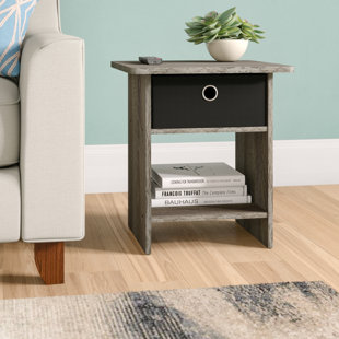 Go to store & view more images Latitude Run Pelkey Storage Shelf with Bin Drawer End Table (Set of 2)