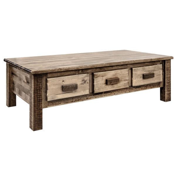 Loon Peak Citronelle Solid Wood Coffee Table With Storage Wayfair