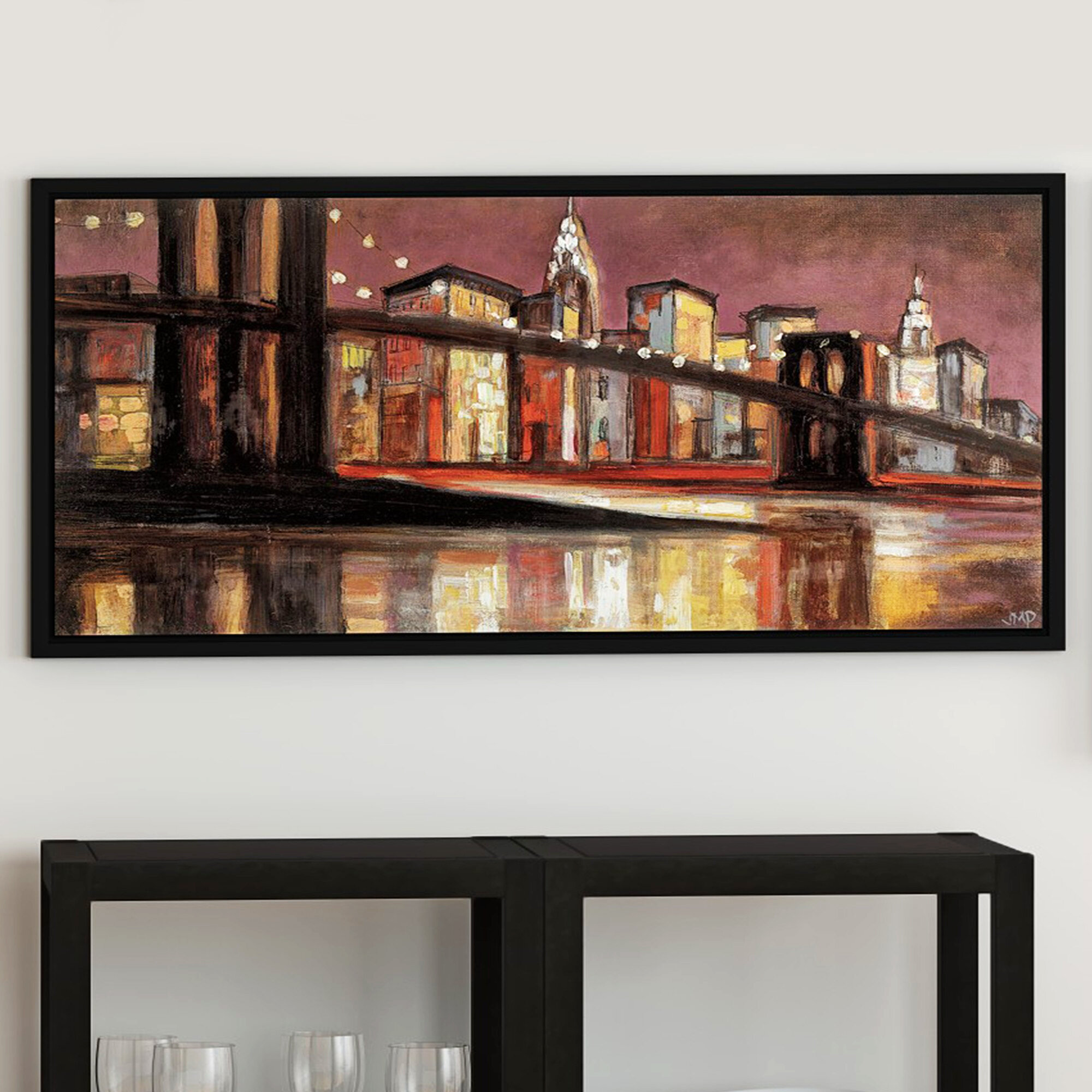 Ebern Designs NYC Nighttime - Picture Frame Print on Canvas & Reviews ...