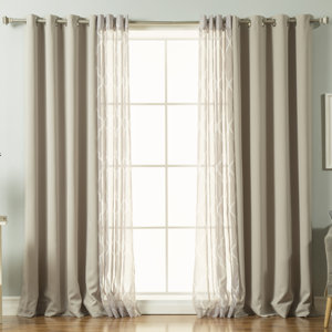 Hettie Moroccan Solid Semi-Sheer Thermal Grommet Panel Pair