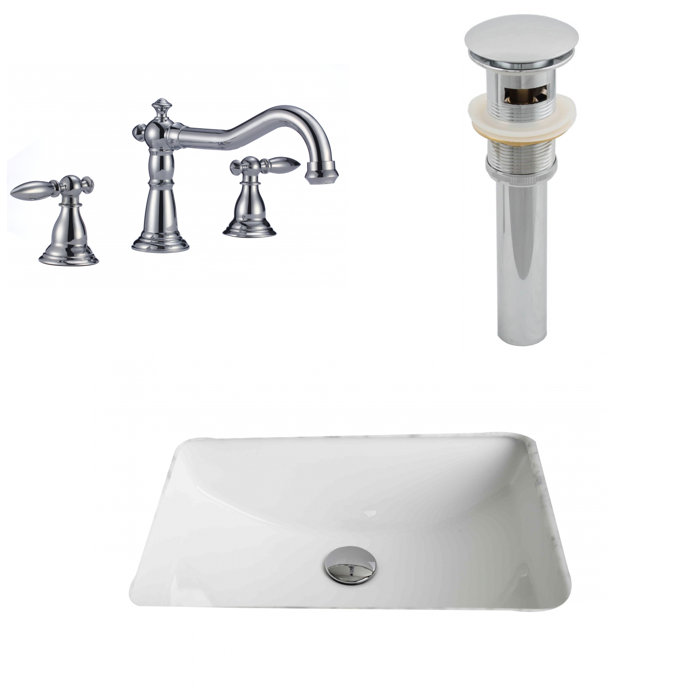 American Imaginations Ceramic Rectangular Undermount Bathroom Sink