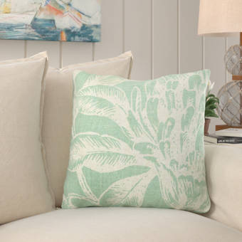 Bay Isle Home Jasiah Coral Botanical Linen Throw Pillow Reviews Wayfair