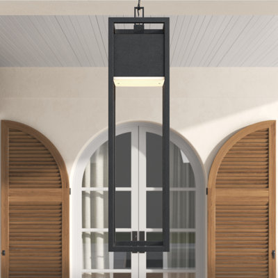 Gillham Black 1 -Bulb 26.75" H Integrated LED Outdoor Hanging Lantern