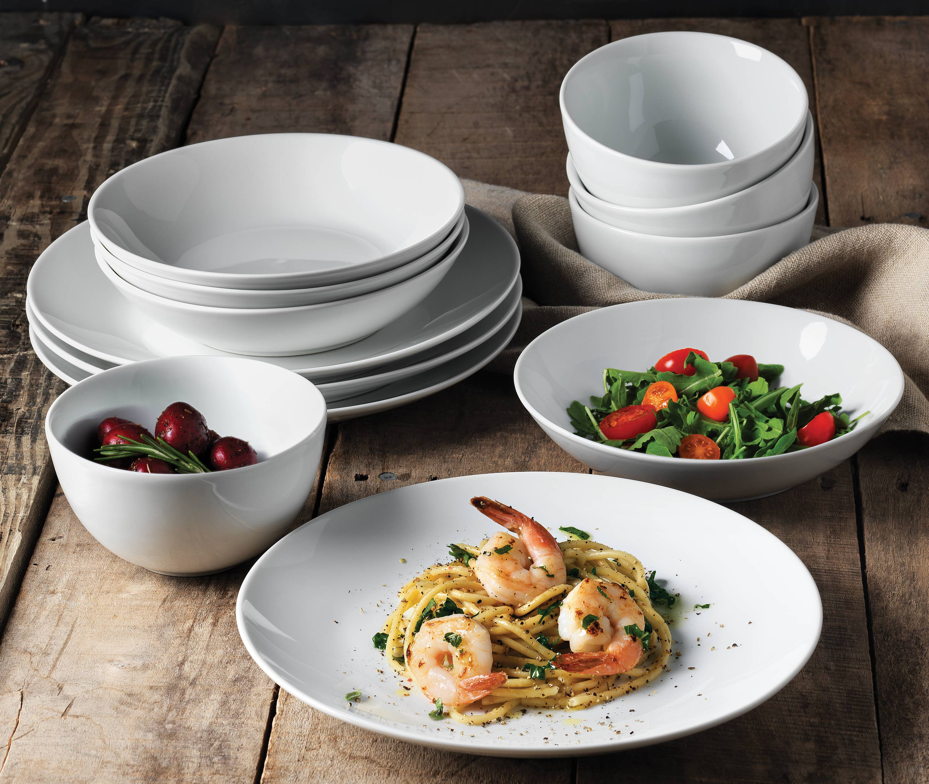 Plate/Bowl/Spoon 50 Pieces Nordic Style Porcelain Combination Set Ceramics Dinnerware Sets Dinner Set for Restaurant Housewarming Gifts