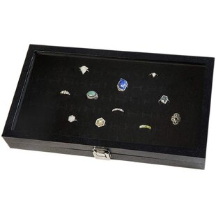 2 Slots Ring Earrings Studs Tray Showcase Display Jewelry Organizer 