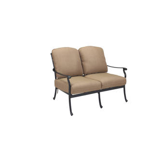 Canora Grey Aube Outdoor Aluminum Loveseat With Cushions Wayfair