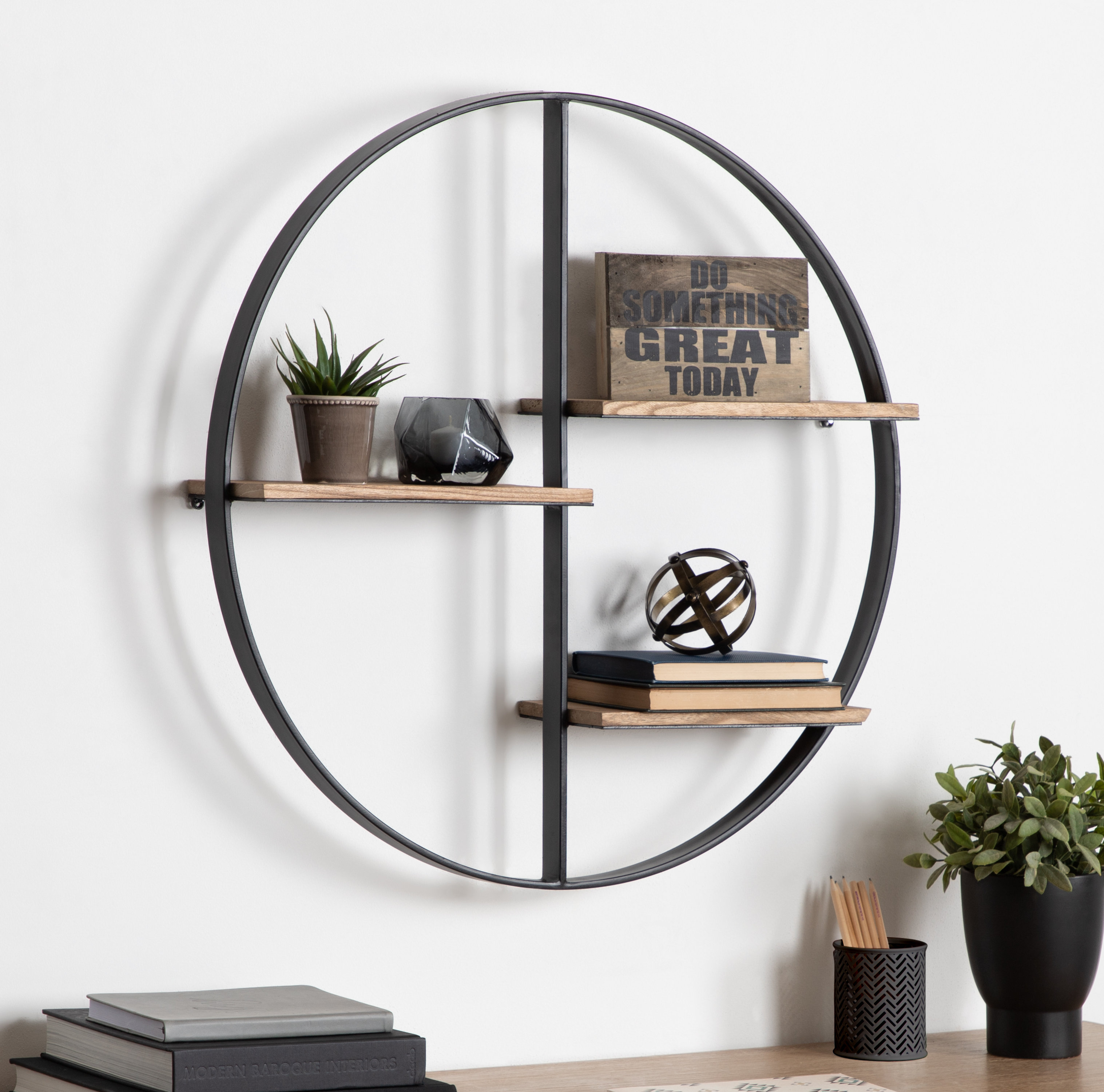 Fordbridge Round Wood Wall Shelf Fordbridge Round Wood Wall Shelf