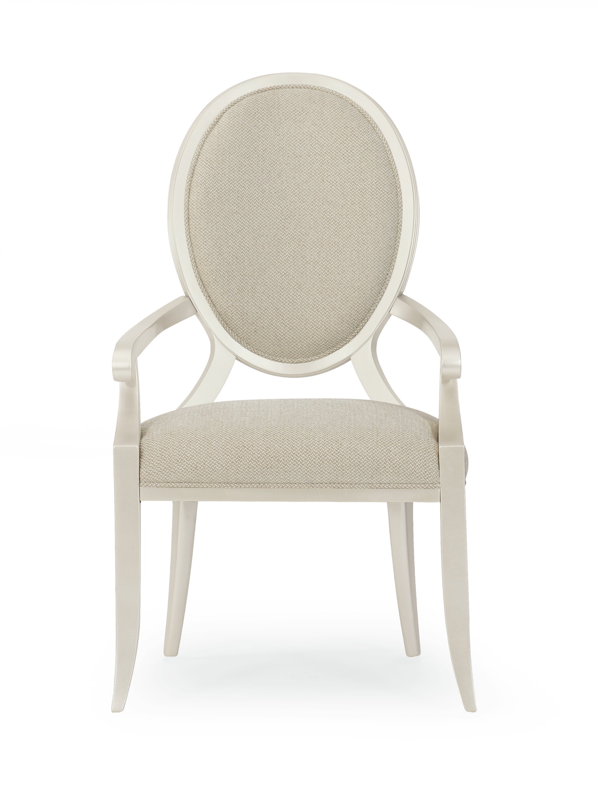 avondale brushed tweed round back upholstered dining chair with arms