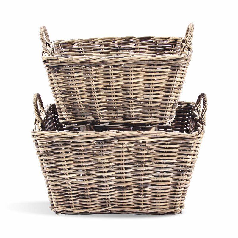 2 Piece Basket Set -  what a lovely example of French farmhouse bliss and the joy of French country decorating...come tour a little more, s'il vous plait!