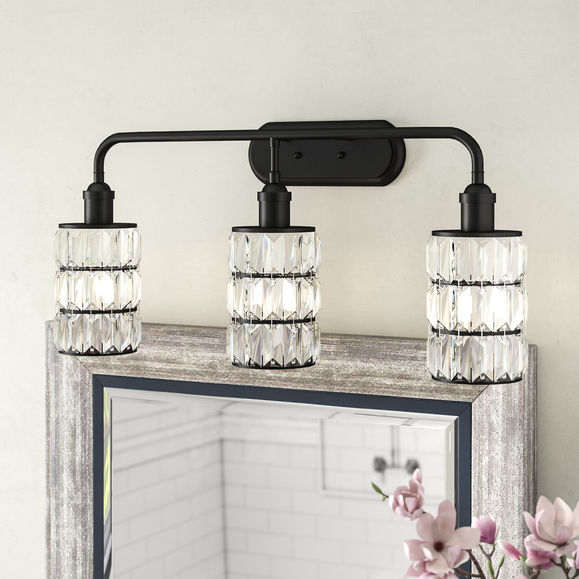 oil rubbed bronze crystal vanity light