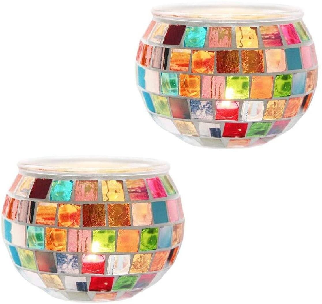 Mosaic Glass Candle Holder Tealight Votive Table Home Room Wedding Decor Gift 