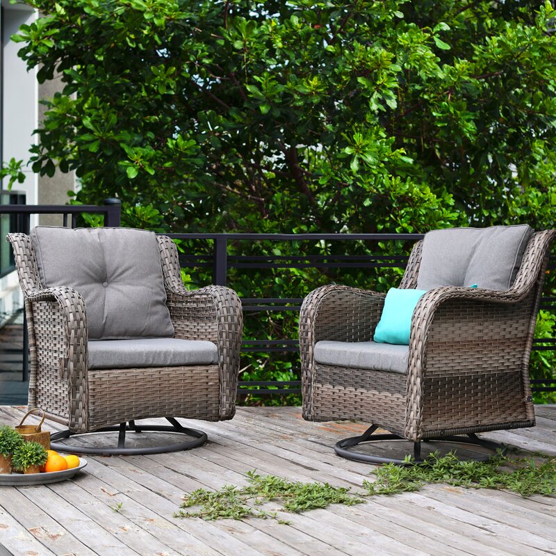 Bayou Breeze Brice Rocking Swivel Patio Chair with ...