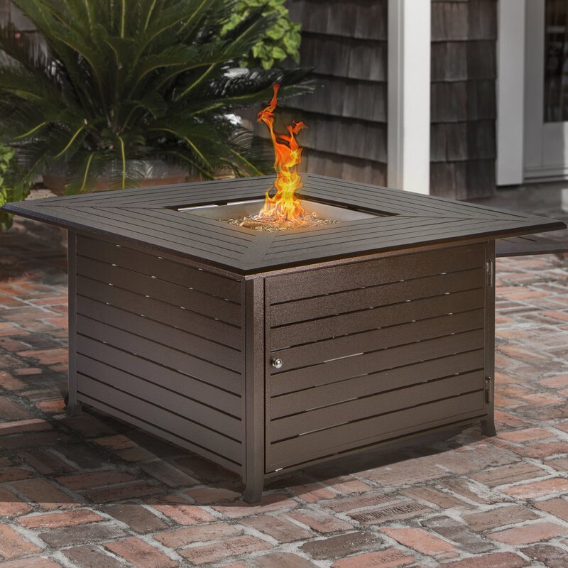 Ebern Designs Sapphire Patio Steel Propane Fire Pit Table | Wayfair