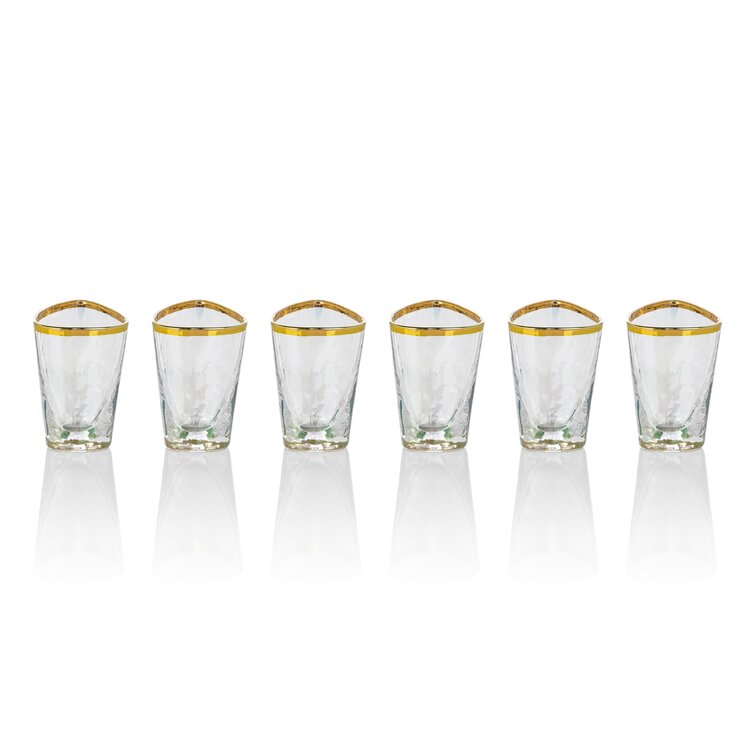 shot glasses with gold rim