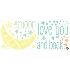 WallPops I Love You To The Moon Wishes 49 Piece Wall Decal Set