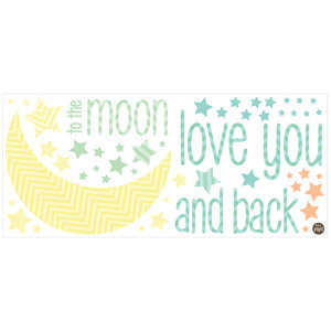 WallPops I Love You To The Moon Wishes 49 Piece Wall Decal Set