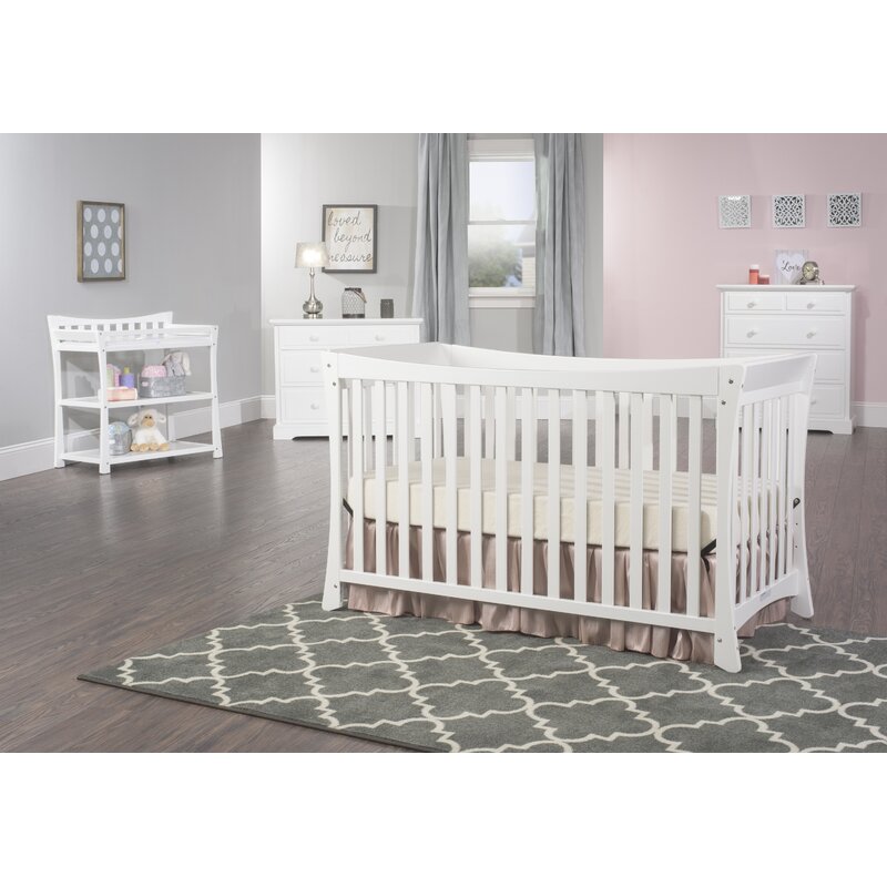 Matte White Child Craft Arched Top Changing Table With Pad