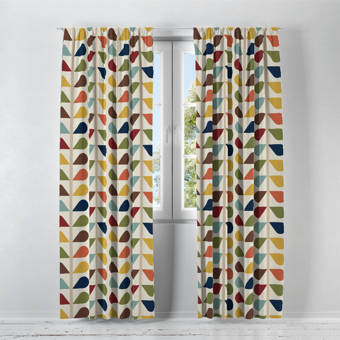 Folk N Funky Mid Century Modern Kites Geometric Semi Sheer Curtain Panels Wayfair