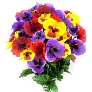 Artificial Pansy Mixed Flowers Bush