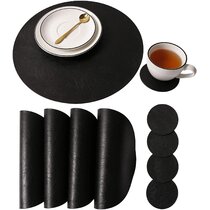 Round PU Leather Coasters Insulated Mat Drinks Coffee Tea Cup Mug 4Colors 