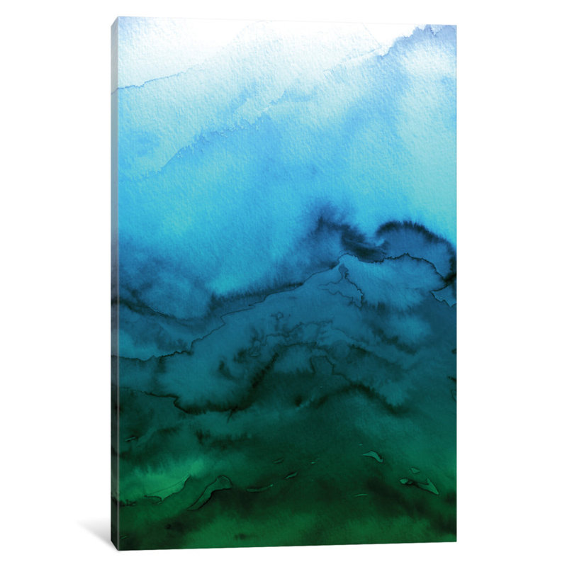 Mercer41 Winter Waves Painting Print On Wrapped Canvas In Blue