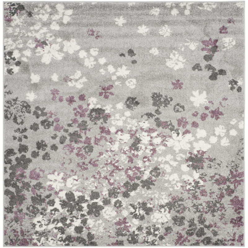 Lark Manor Ales Floral Gray Lavender Purple Area Rug Reviews Wayfair