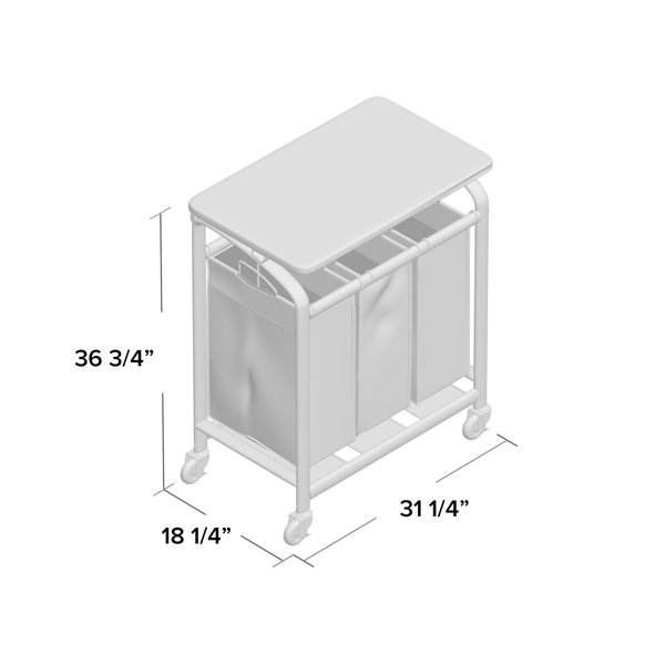 The Twillery Co. Laundry Sorter Hamper with Folding Table & Reviews