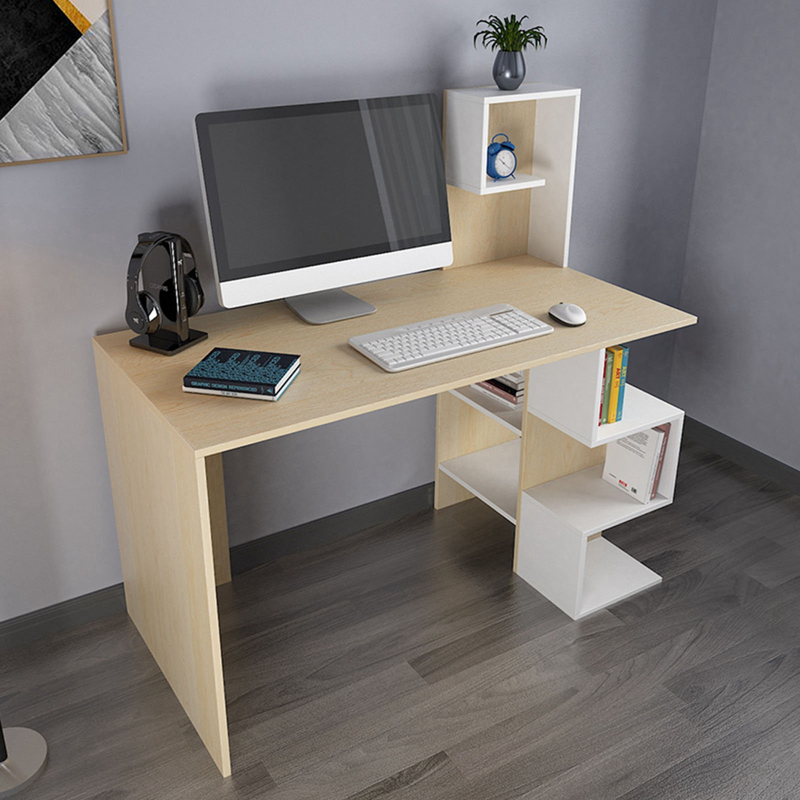 Details about   Computer Desk Home Office Desk PC Laptop Study Workstation Table with Shelf US 