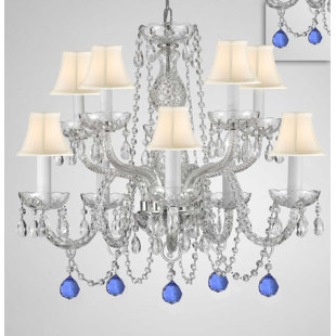 Go to store & view more images Mellinger Crystal 10-Light Shaded Chandelier by House of Hampton
