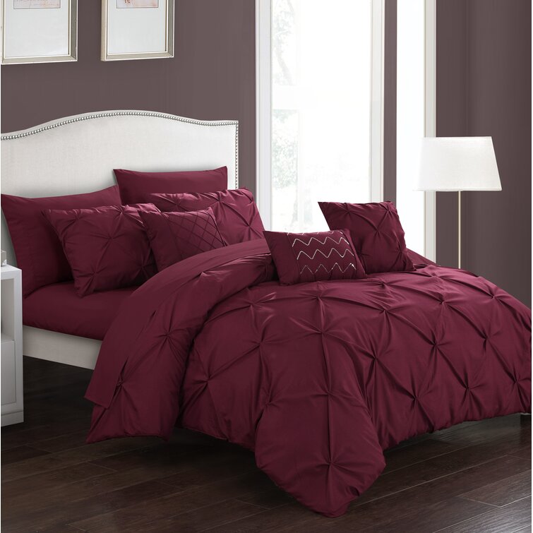 Hampton Hill Fb10-1142 100perscent Polyester Jaquard 8pcs Comforter Set Queen AQ for sale online