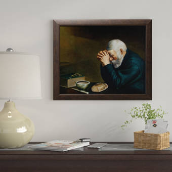 Red Barrel Studio Daily Bread Man Praying At Dinner Table Grace