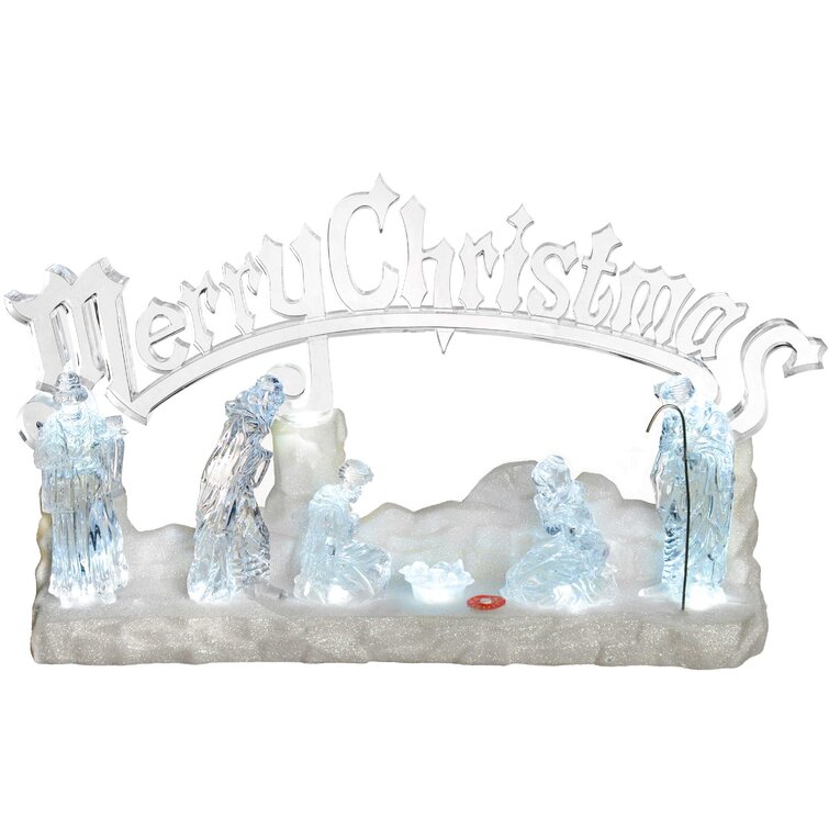 Acrylic Light Up Musical Nativity Scene Decoration 