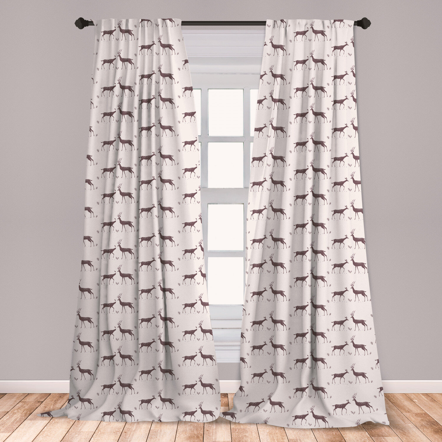 East Urban Home Deer Room Darkening Rod Pocket Curtain Panels Wayfair