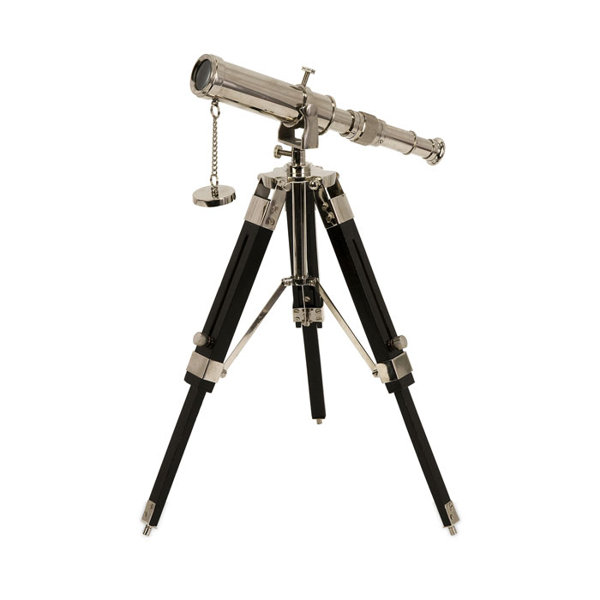 DECORATIVE TABLE TELESCOPE WITH WOOD TRIPOD BRASS NAUTICAL TELESCOPES DECOR