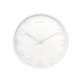 Large White Wall Clocks You Ll Love Wayfair Mr White Numbers Wall Clock