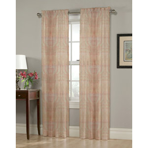 Heather Paisley Sheer Rod Pocket Single Curtain Panel