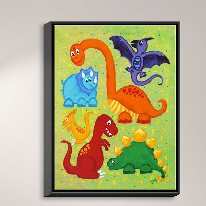 Dianochedesigns Dinosaur Jumble By Njoy Art Painting Print On