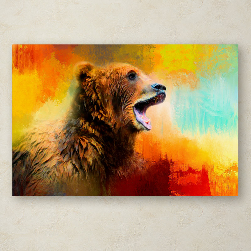 Trademark Art Colorful Expressions Grizzly Bear 2 Graphic Art