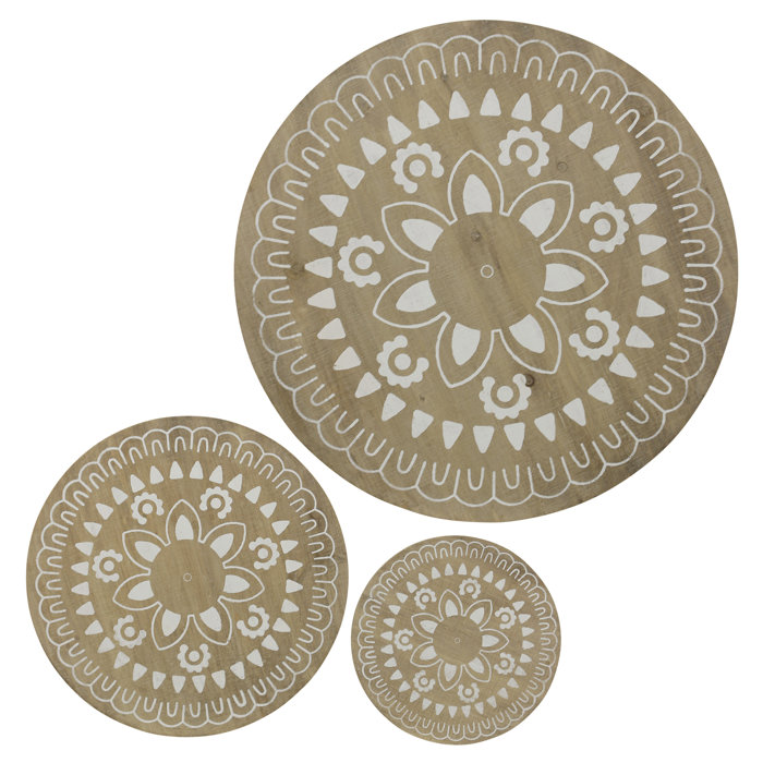 3 Piece Round Wood Wall Décor Set 3 Piece Round Wood Wall Décor Set
