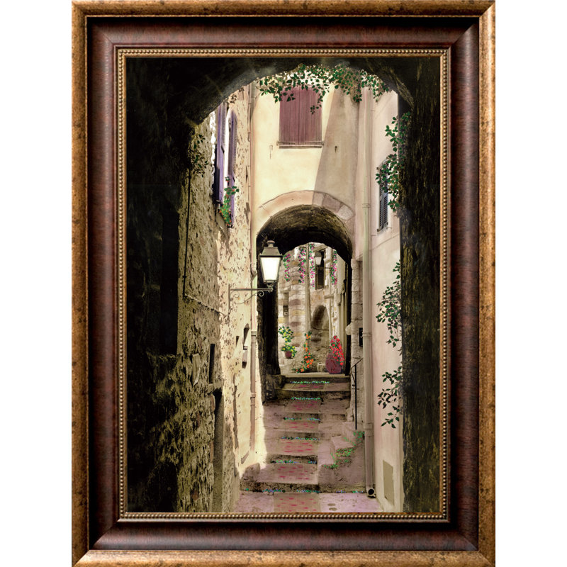 Fleur De Lis Living European Secret Alley Framed Oil Painting
